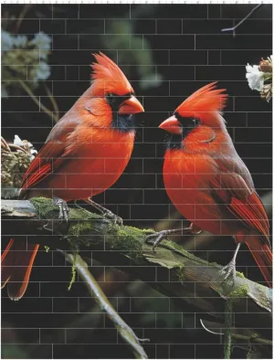 Cardinals Birds Fauna Wild Building Block Puzzle Personalized Building Bricks for Adults Square Shaped Block Puzzle Building Brick Block Puzzles Valentine's Day Gifts for Home Decor Brick Puzzle