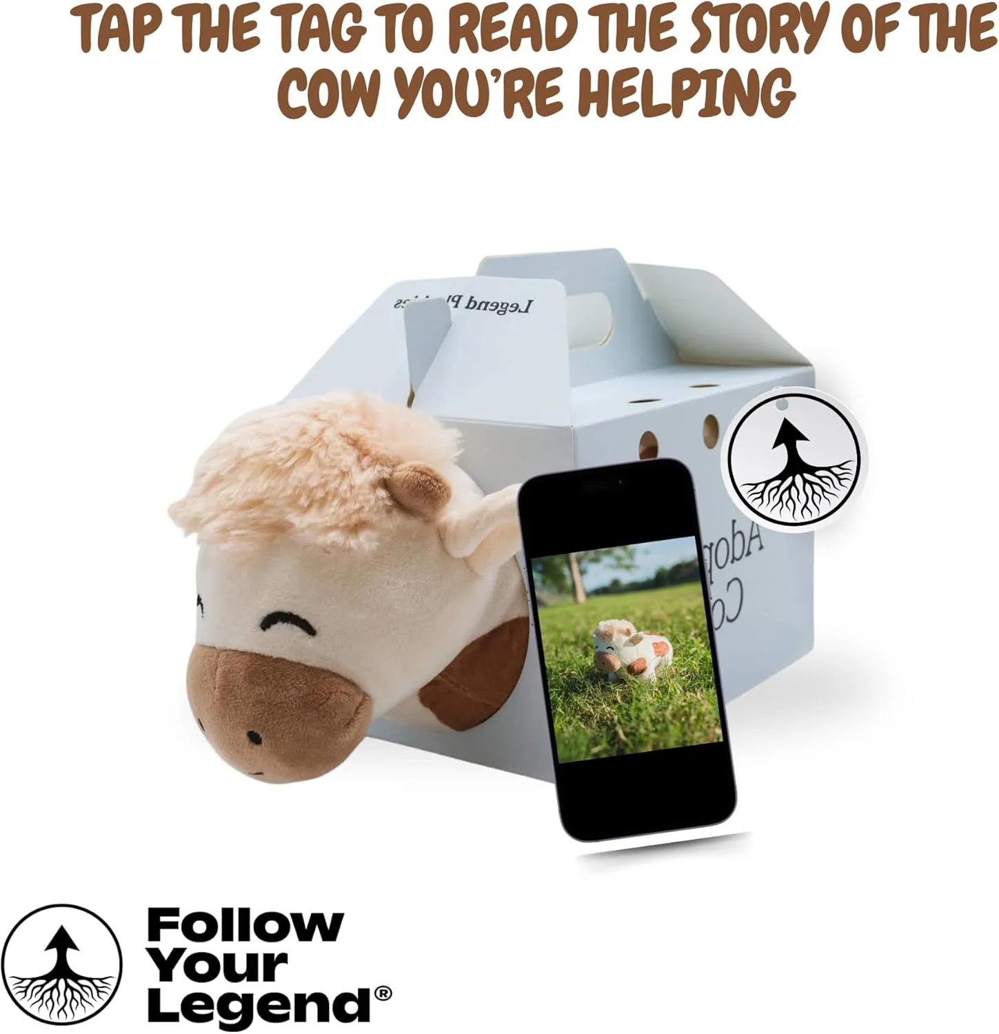 Charlie The Cow Plushie - 7" Stuffed Animal, Fluffy Plush, Cow Gifts