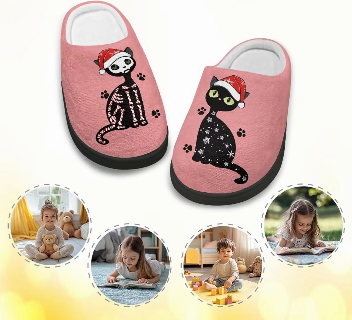 Christmas Slippers Christmas Slippers for Family Non-Slip Home Shoes for Men Woman