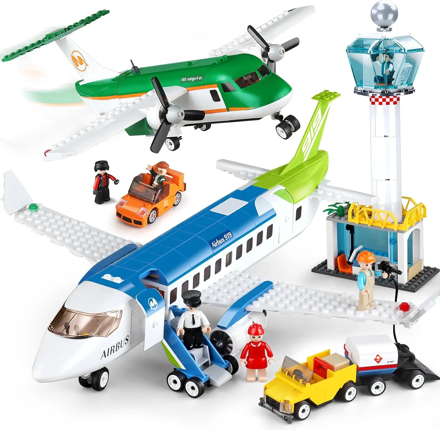 City Passenger Airplane Toy Building Set twith Passenger Airplane and Cargo Planes Gifts for Kids Boys Girls Age 6-12