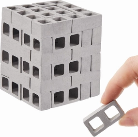 Civaner 80 Pcs Miniature 1/12 Scale Mini Bricks Concrete Tiny Dollhouse Accessories for Kitchen Garden Landscaping Model Architect Buildings DIY Construction Office Desk Toys Supplies (Gray-Square)