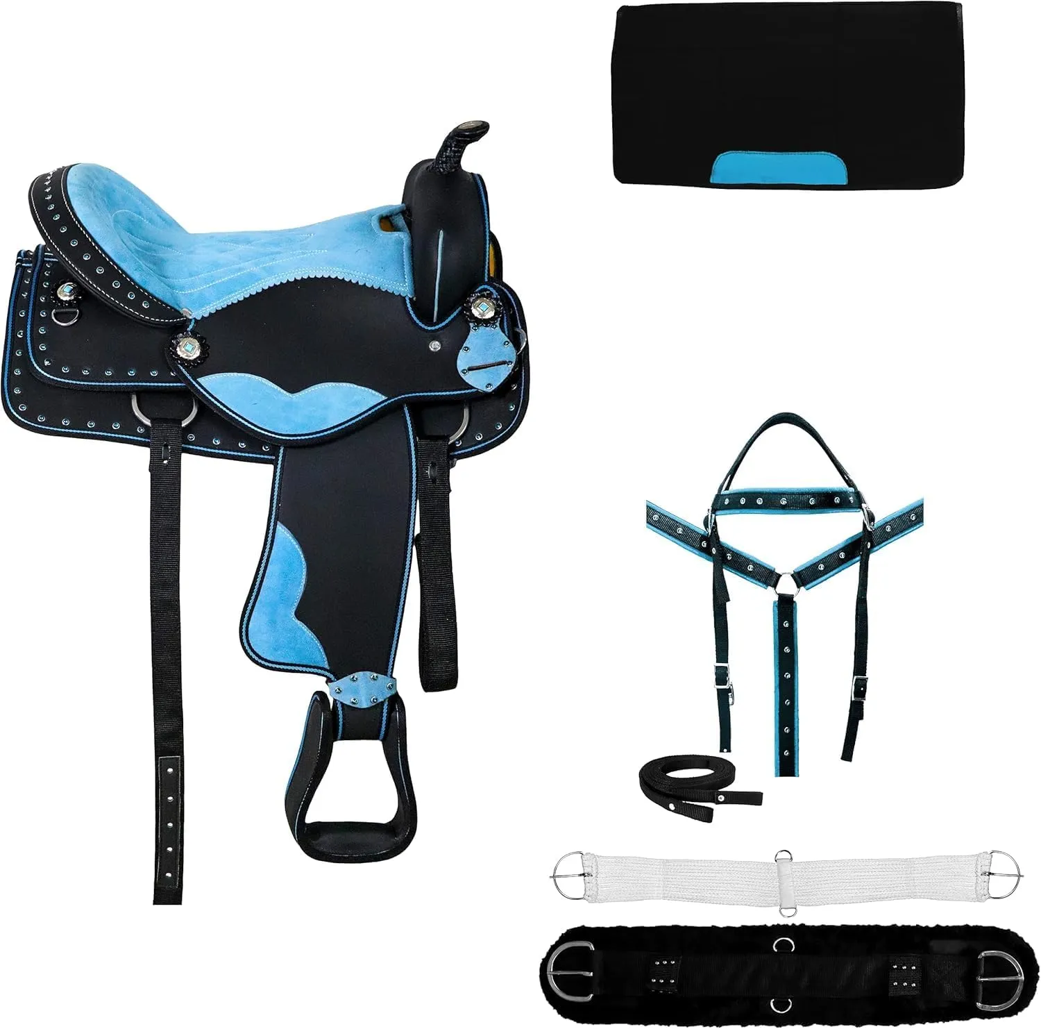 Classic Barrel Racing Handmade Western Synthetic Horse Saddle Lightweight High Cantle Barrel Racing Saddle Trail Tack Equestrian Horse Saddle All Accessories 12 INCHES SEAT.
