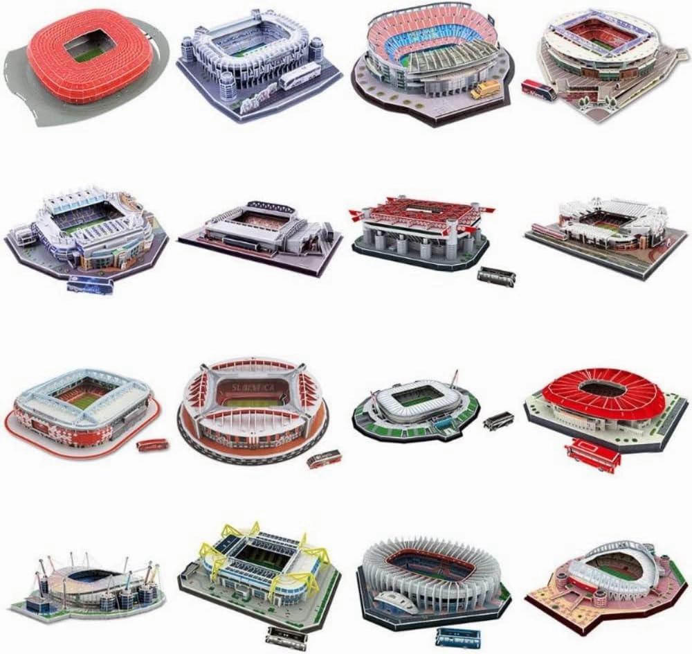 Classic Football Stadium Puzzle,3D Puzzle Soccer Club Venues,3D Paper Model Building Puzzle Kit, Soccer Stadium Souvenir Gift,Handmade Puzzle Ornaments，Cardboard Model (Wembley Stadium)