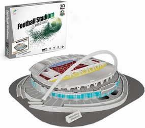 Classic Football Stadium Puzzle,3D Puzzle Soccer Club Venues,3D Paper Model Building Puzzle Kit, Soccer Stadium Souvenir Gift,Handmade Puzzle Ornaments，Cardboard Model (Wembley Stadium)