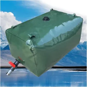 Collapsible Water Container, Cube Transport Water Storage Bag with Faucet and Drain Valve, for Outdoor Software Pressure-Resistant Water Tank, Customizable (Color : Green, Size : 400L/1x0.8x0