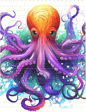 Colorful Octopus Building Block Puzzle Personalized Building Bricks for Adults Square Shaped Block Puzzle Building Brick Block Puzzles Valentine's Day Gifts for Home Decor Brick Puzzle