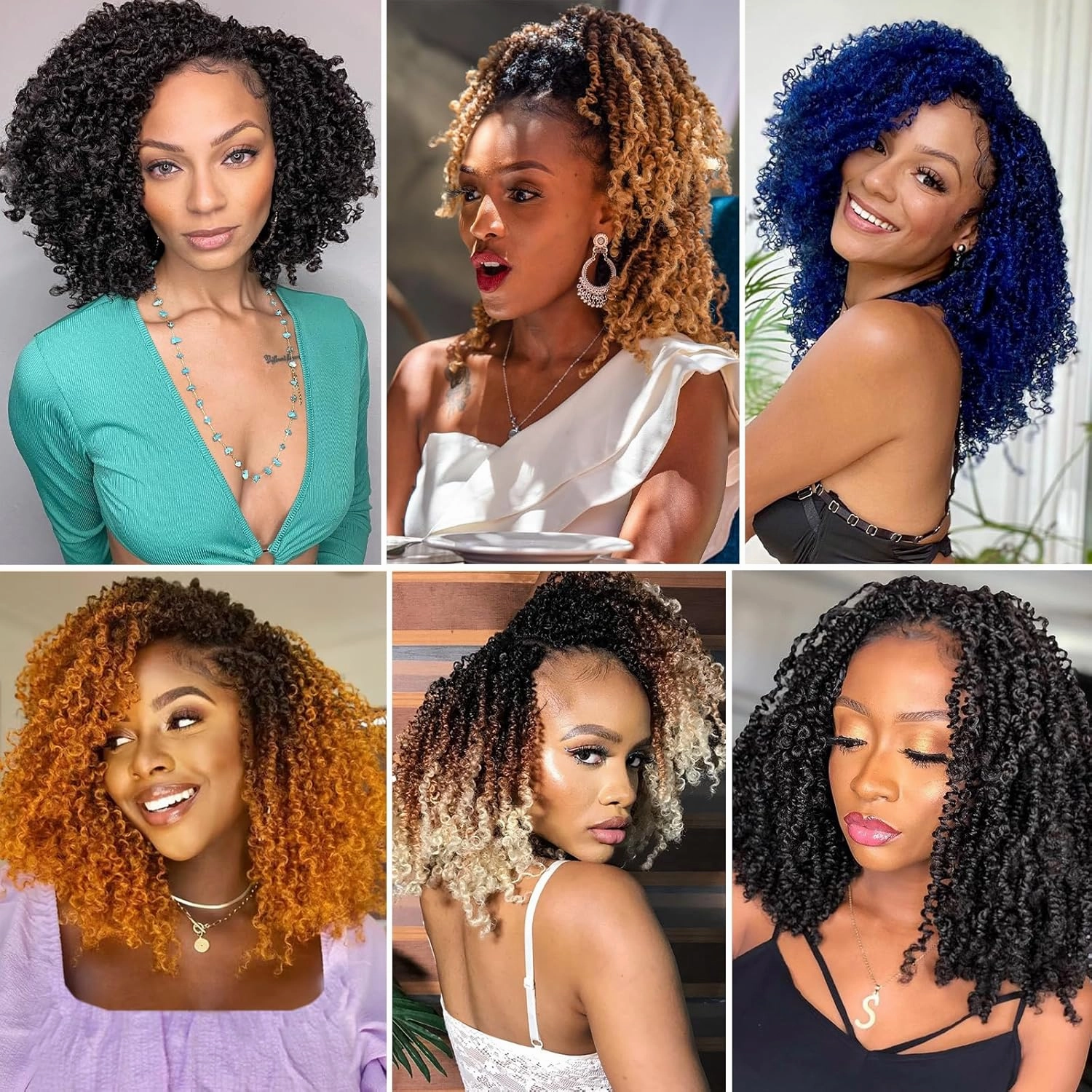 COOKOO 8 Packs Pre Looped Ombre Brown Yanky Twist Crochet hair 30 Strands/PCS 10 Inch Pre Twisted Mini Yanky Twists Hair for Women Fluffy Crochet Curly Spring Twist Hair with Curly Ends 1B/30#