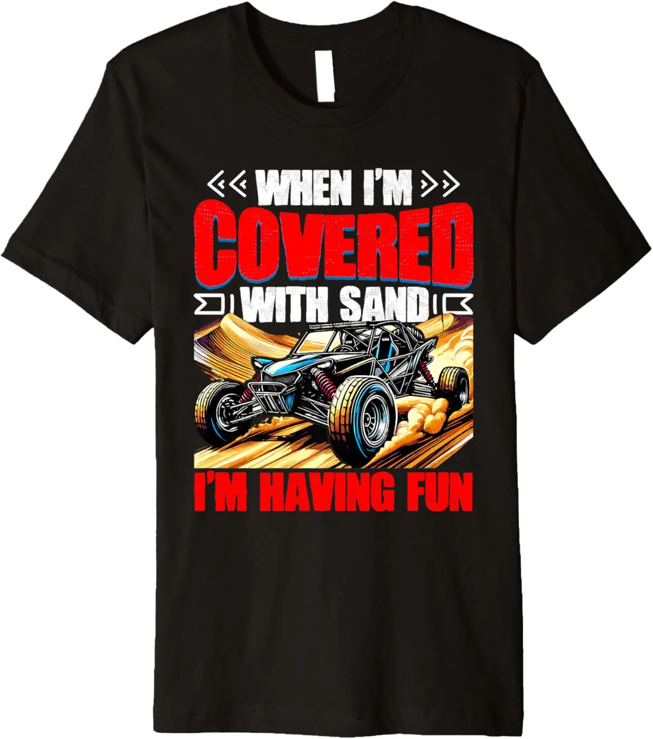 Covered With Sand Beach Sand Race Rail Racing Car Dune Buggy Premium T-Shirt