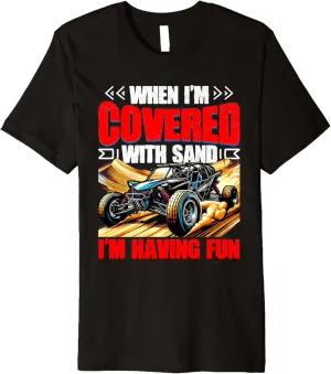 Covered With Sand Beach Sand Race Rail Racing Car Dune Buggy Premium T-Shirt