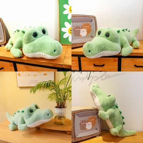 Crocodile Plush Pillow and Stuffed Animal, Soft Toy for Children and Adults, Birthday, Baby Shower Easter Bonus (21.6inch)