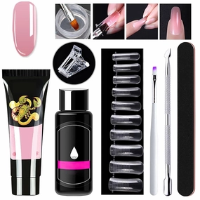 Crystal Extension Gel Set,7 Piece Nail Art Set, Nail Art Tools Set,Glue On Nail Polish Nail Design Nail Art