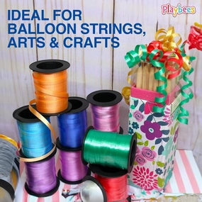 Curling Ribbon - 12-Pack - 60 Foot Rolls - 240 Yards Balloon String Total Assorted Colors Ribbon for Crafts, Gift Wrapping, String Balloons, Tie Hair, and Create DIY Decorations