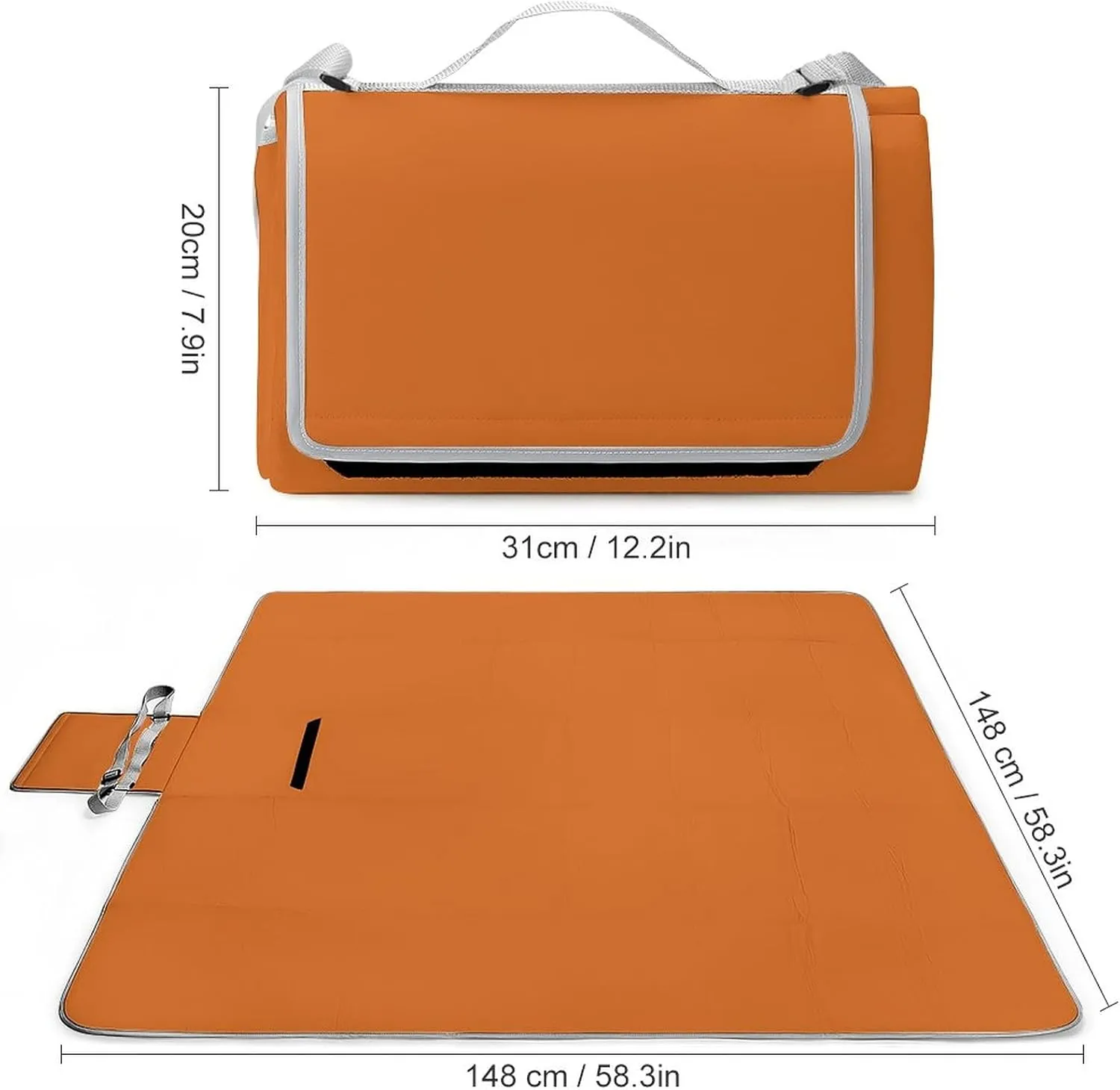 Custom Picnic Blankets with Your Photo Text Name, Personalized Large Sandproof Foldable Beach Blanket, Customzied Outdoor Mat for Spring Summer Camping Travel Chocolate 58.3 x 58.3 inch