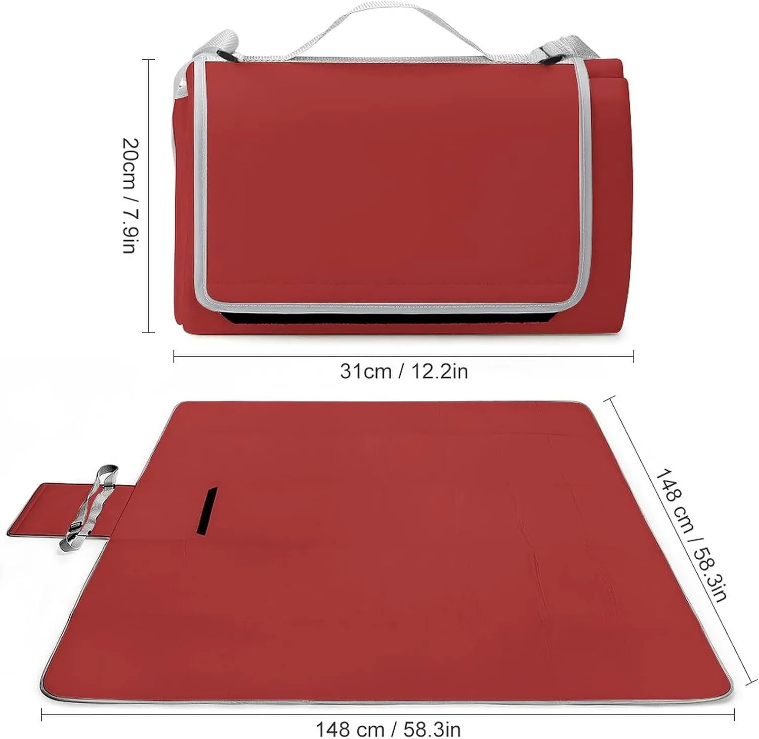 Customized Funny Picnic Blanket Mat Water Resistant, Design Your Own Picnic Blankets Large Outdoor Waterproof for Travel, Camping, Concerts, Park Brown 58.3 x 58.3 inch