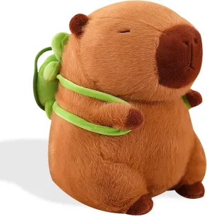 Cute Capybara Plush Kawaii Capybara Stuffed Animal with Turtle Backpack Capybara Plush Toy Capybara Doll Pillow Valentines Birthday Gift for Kids Boys Girls Adult 12 inch