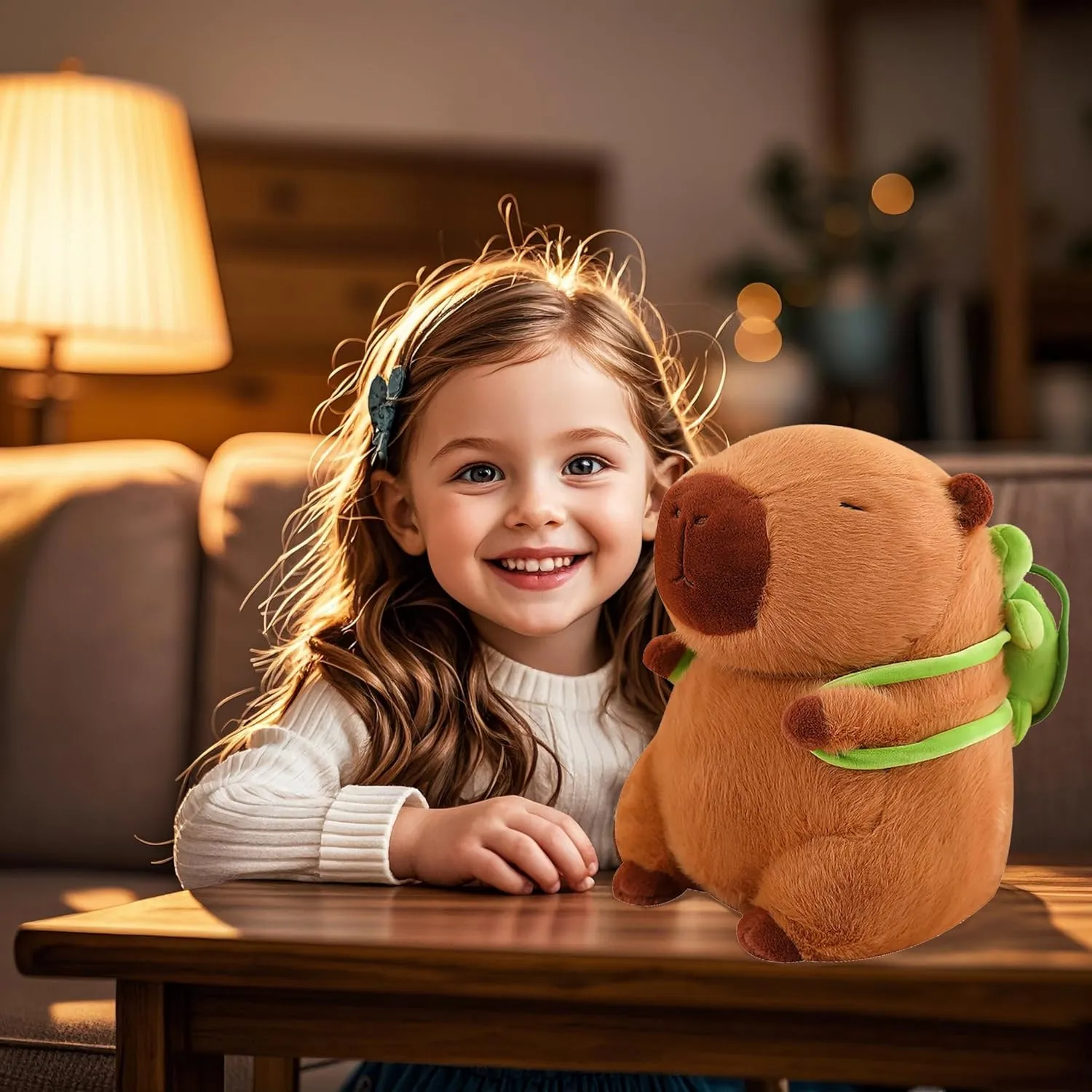 Cute Capybara Plush Kawaii Capybara Stuffed Animal with Turtle Backpack Capybara Plush Toy Capybara Doll Pillow Valentines Birthday Gift for Kids Boys Girls Adult 12 inch