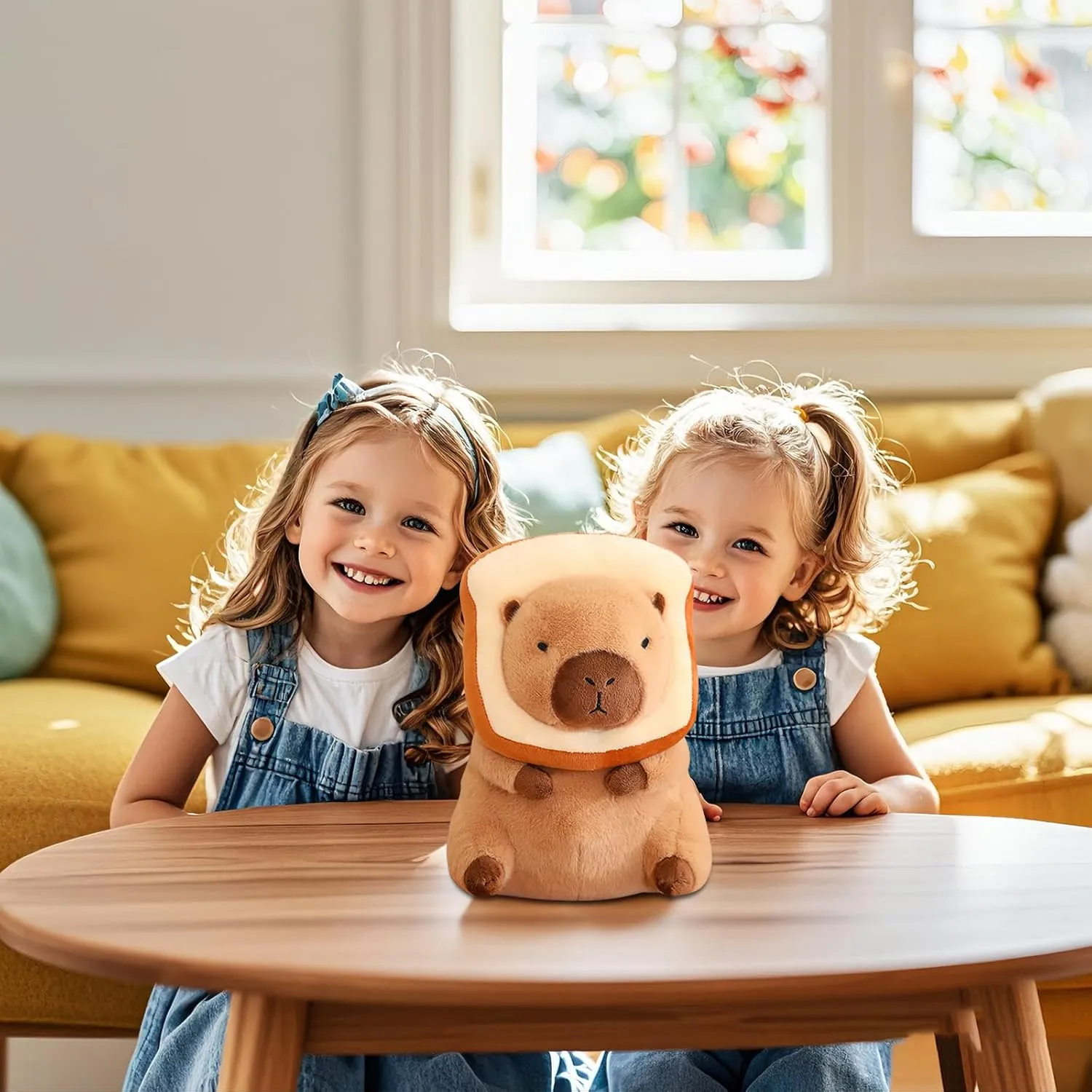 Cute Capybara Plush Soft Capybara Stuffed Animal with Bread Kawaii Capybara Doll Pillow Capybara Plushie Gifts for Kids Boys Girls 12 inch