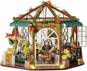 Cute Room DIY Mini House Set, Hua Jian Coffee，Adult Building Small House Set, Mini House Making Set (with Furniture), Halloween/Christmas Decorations/Children's Gifts/(Cathy's Greenhouse)