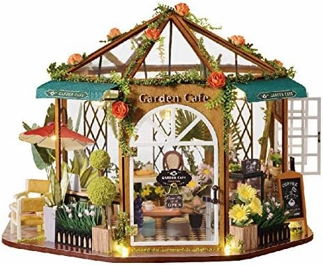 Cute Room DIY Mini House Set, Hua Jian Coffee，Adult Building Small House Set, Mini House Making Set (with Furniture), Halloween/Christmas Decorations/Children's Gifts/(Cathy's Greenhouse)