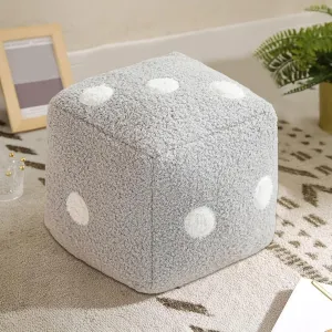Dice Plush Pillow Creative Funny Simulation Dice Plush Pillow Dice Cubic Throw Pillow Dice Cube Plush Pendant Dice Stuffed Soft Sofa Back Cushion for Couch Bedroom Living Room Car Decor (Grey)