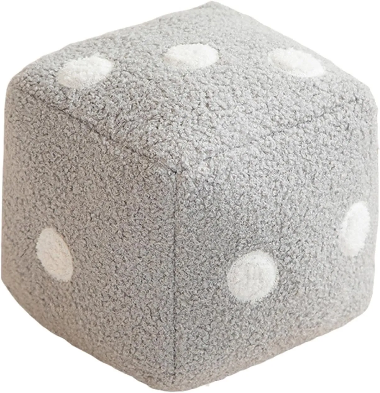 Dice Plush Pillow Creative Funny Simulation Dice Plush Pillow Dice Cubic Throw Pillow Dice Cube Plush Pendant Dice Stuffed Soft Sofa Back Cushion for Couch Bedroom Living Room Car Decor (Grey)