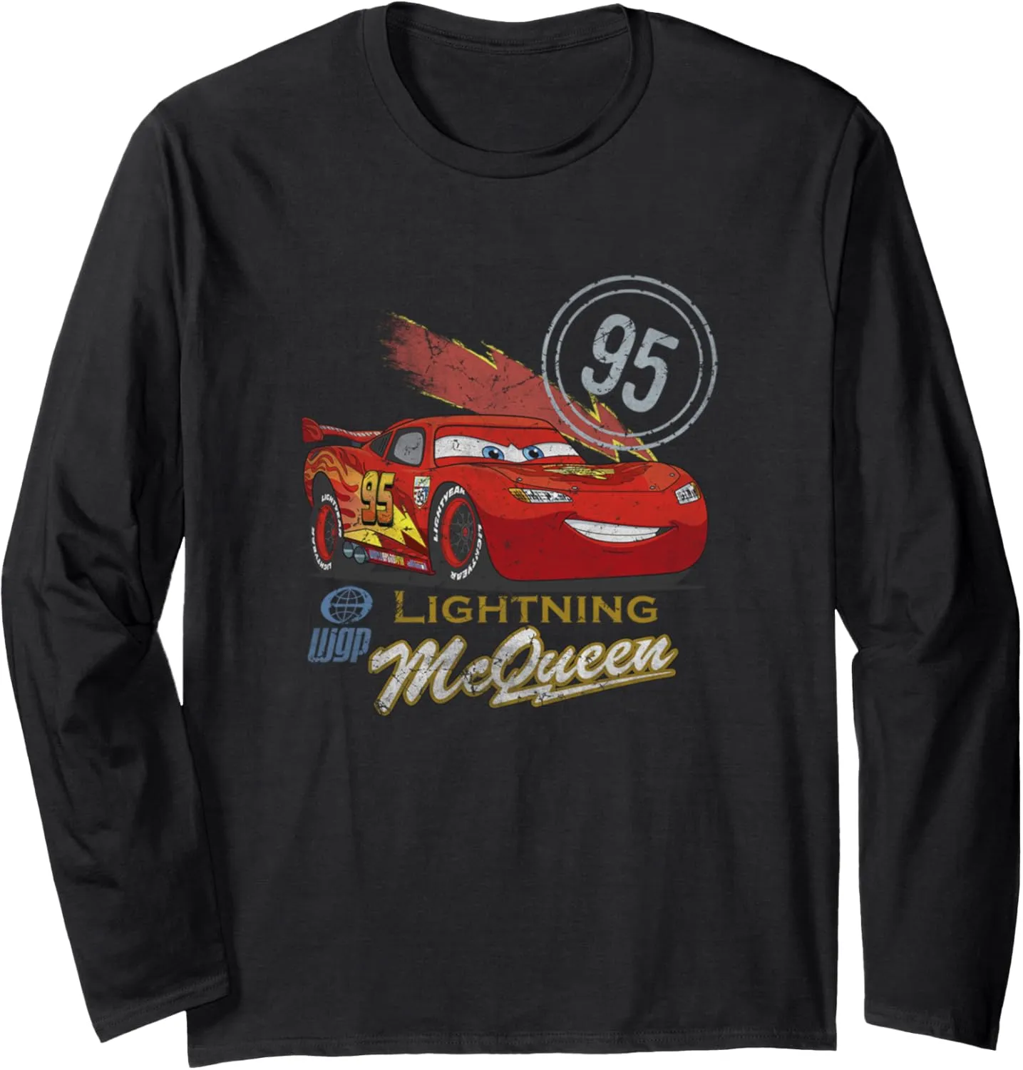 Disney Pixar Cars 2 Lightning McQueen WGP Vintage Logo Long Sleeve T-Shirt