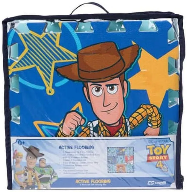 Disney Pixar Toy Story EVA Foam Mat, The Crew Interlocking EVA Foam Flooring Tiles, Blue, 36 x 36 Inches