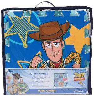 Disney Pixar Toy Story EVA Foam Mat, The Crew Interlocking EVA Foam Flooring Tiles, Blue, 36 x 36 Inches
