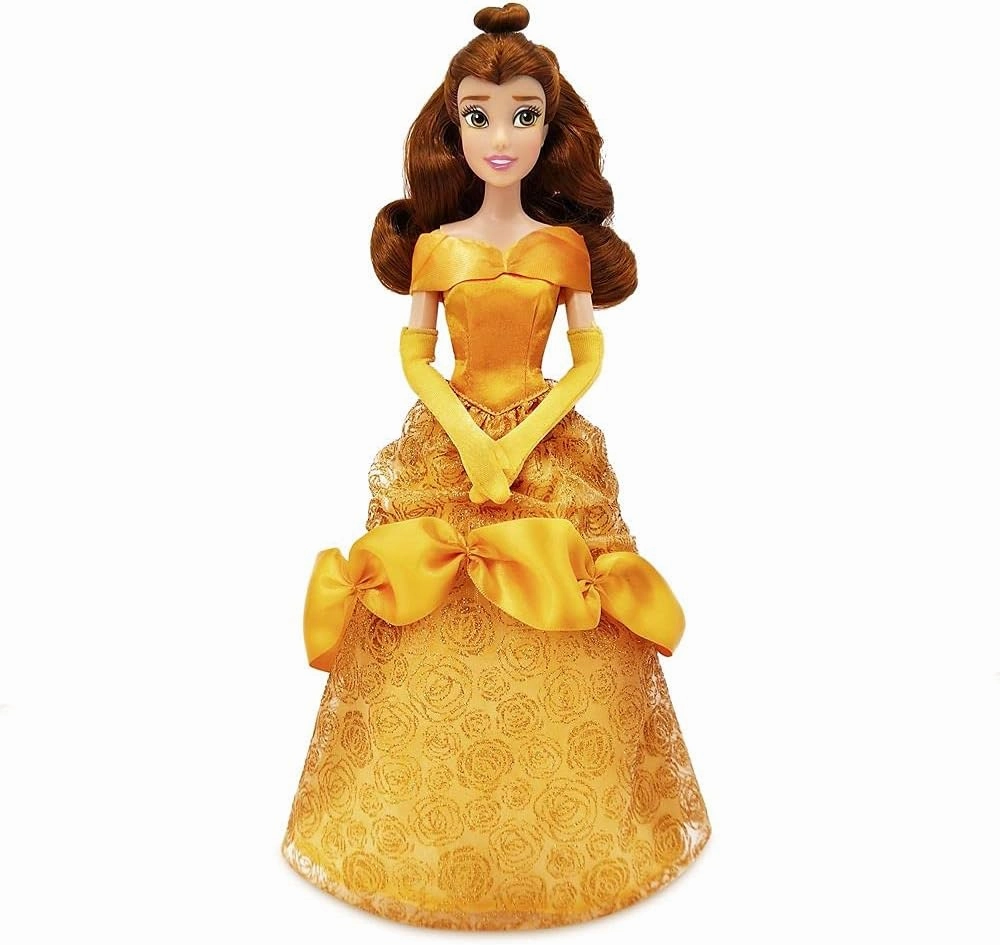 Disney Store Official Disney Princess Classic Doll (Belle from Beauty and The Beast), 11 Inches, Includes Brush with Molded Details, Posable Toy in Classic Outfit - Disney Princess Toys for Girls