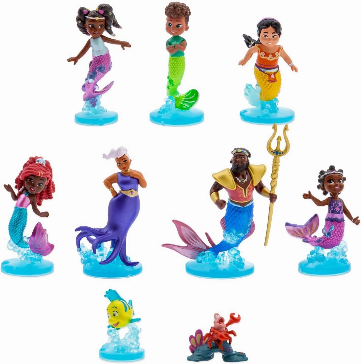 Disney Store Official Junior's Ariel Deluxe Figure Play Set - With Ariel, Triton, Ursula & Friends - Mermaid Toys Characters Figurines