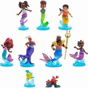 Disney Store Official Junior's Ariel Deluxe Figure Play Set - With Ariel, Triton, Ursula & Friends - Mermaid Toys Characters Figurines