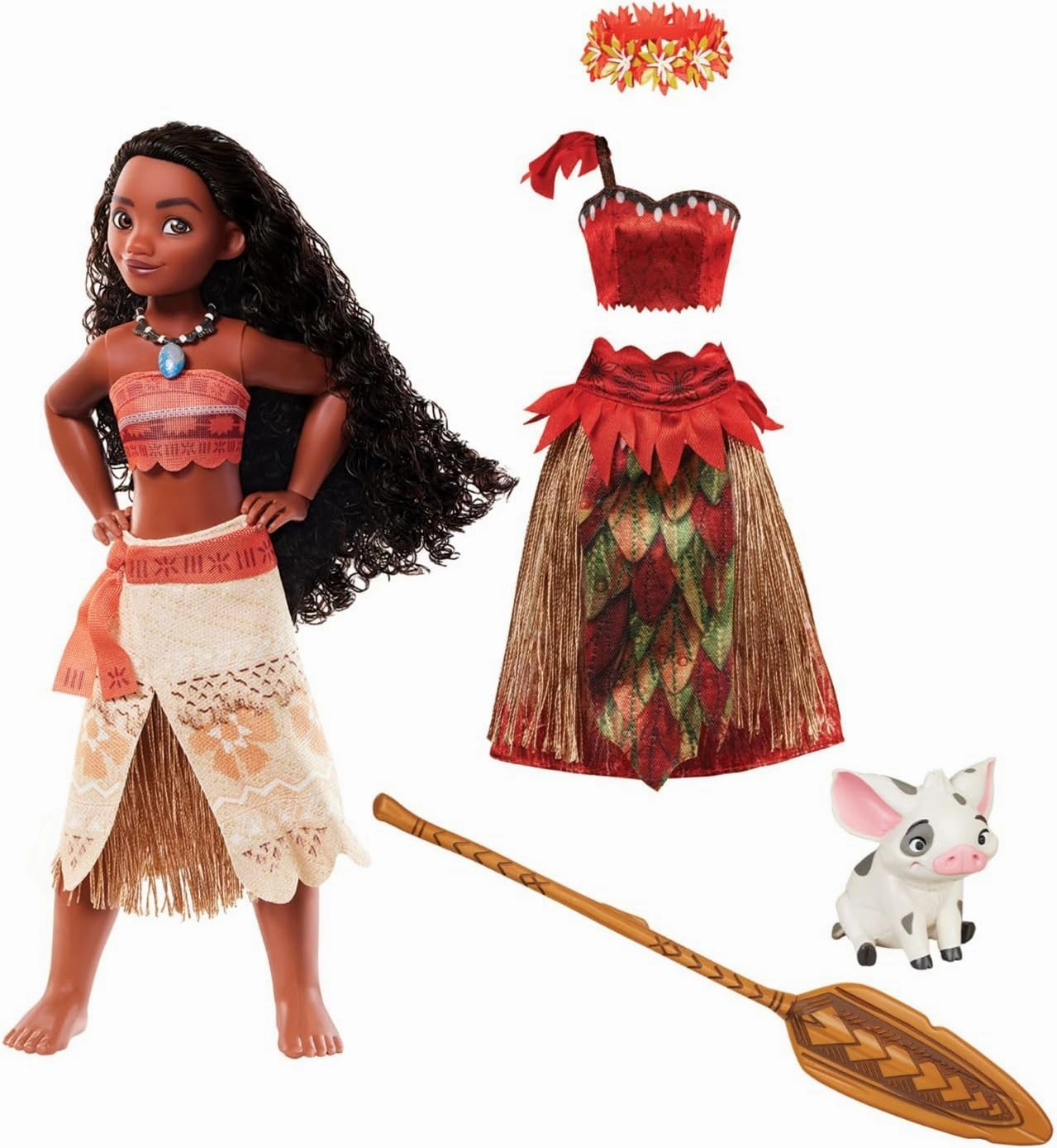 Disney Store Official Princess Story Doll (Moana) 11 Inches, Includes Coloring Book and Additional Dress, Princess Doll in Classic Outfit, Princess Toys for Girls