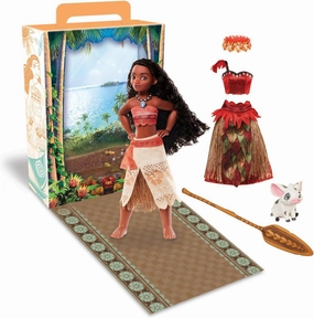 Disney Store Official Princess Story Doll (Moana) 11 Inches, Includes Coloring Book and Additional Dress, Princess Doll in Classic Outfit, Princess Toys for Girls