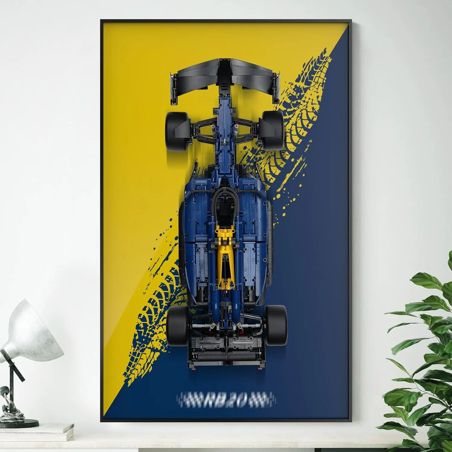 Display Wallboard for Technic Oracle Red Bull Racing RB20 F1 Car, Wall Mount for 42206 Model Car Kit (Car Not Included), Space-Saving Easy Assembly Creative Home Decor, New Background