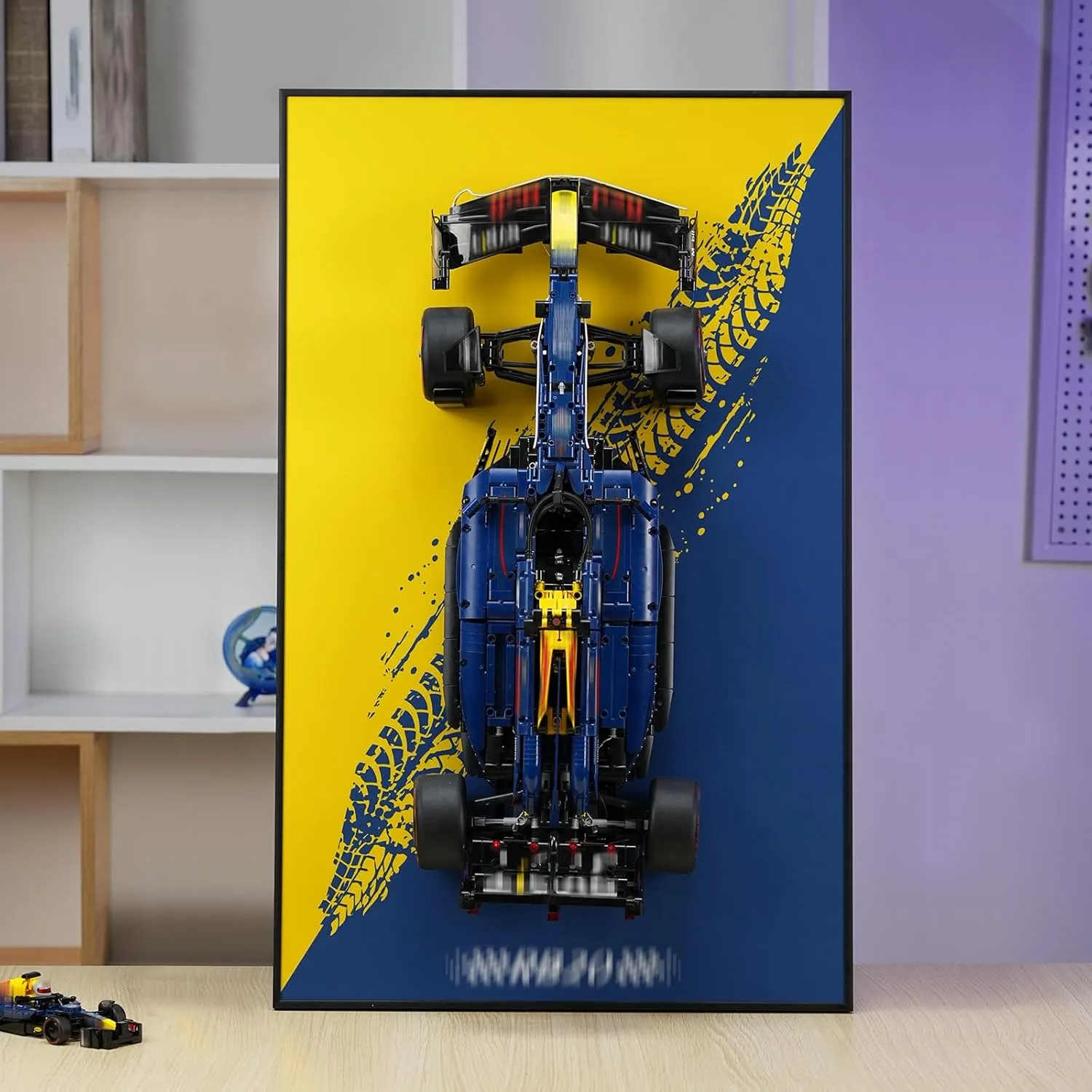 Display Wallboard for Technic Oracle Red Bull Racing RB20 F1 Car, Wall Mount for 42206 Model Car Kit (Car Not Included), Space-Saving Easy Assembly Creative Home Decor, New Background