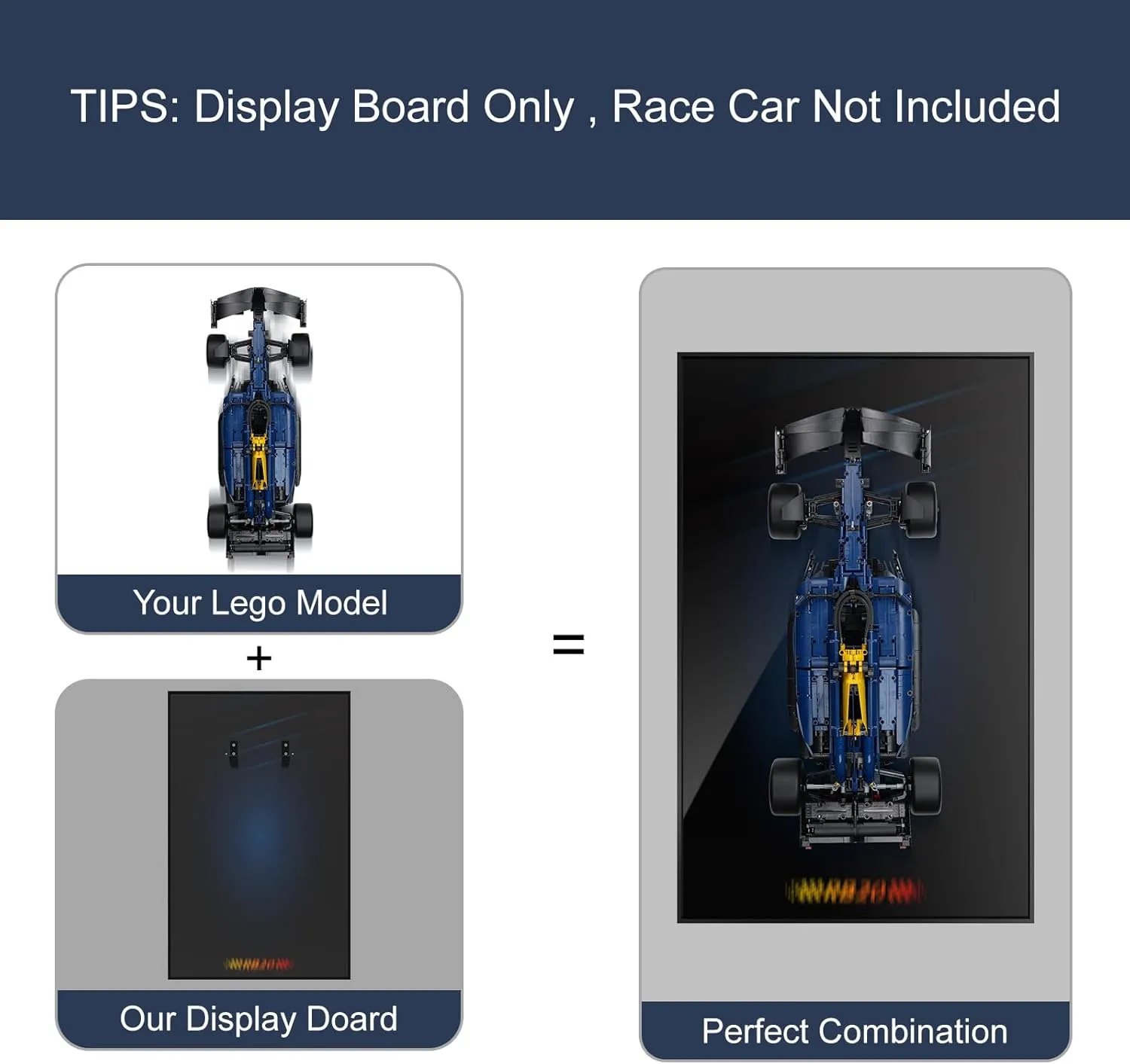 Display Wallboard for Technic Oracle Red Bull Racing RB20 F1 Car , Wall Mount for 42206 Model Car Kit (Car Not Included), Space-Saving Easy Assembly Creative Home Decor