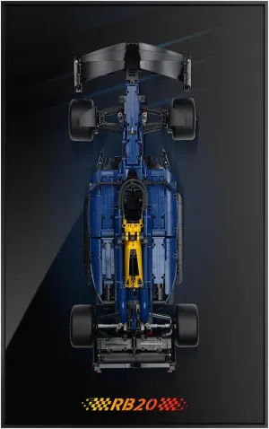 Display Wallboard for Technic Oracle Red Bull Racing RB20 F1 Car , Wall Mount for 42206 Model Car Kit (Car Not Included), Space-Saving Easy Assembly Creative Home Decor