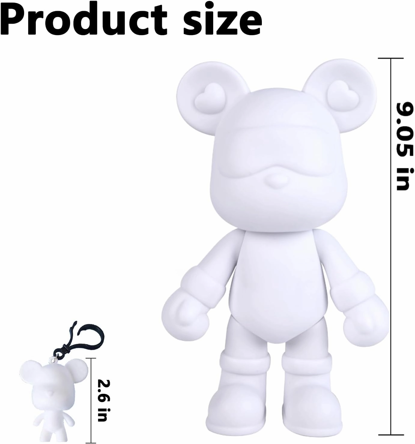 DIY Fluid Bear   Bear Keychain Painting Set, Teddy Bear Figure for Creative Fluid Art and Home Decoration (9 Inch, Cyan White Blue)