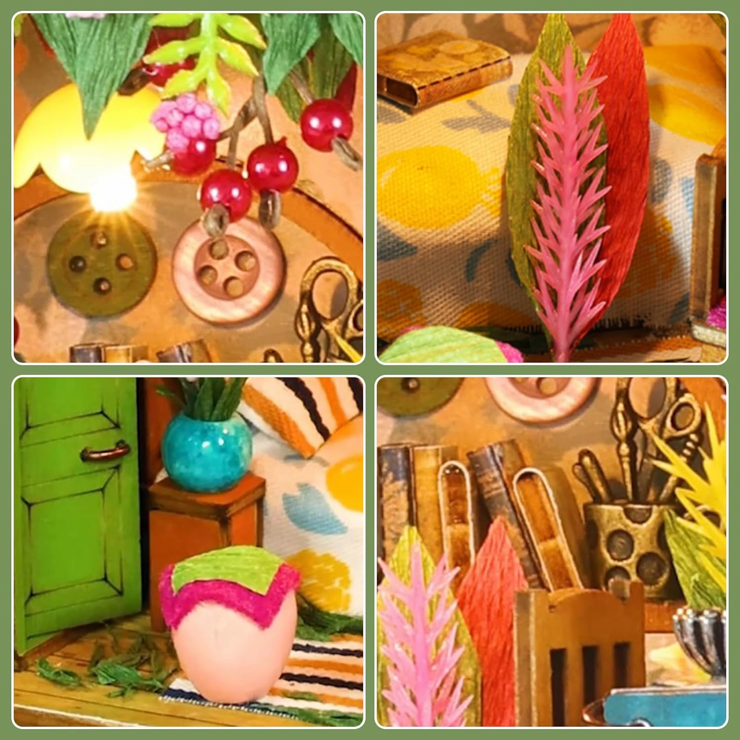 DIY Miniature House Kit, Tiny House Kit with LED, Doll House Kits for Adults to Building, Home Decorations, Gifts for Family and Friends, Bedroom Styling