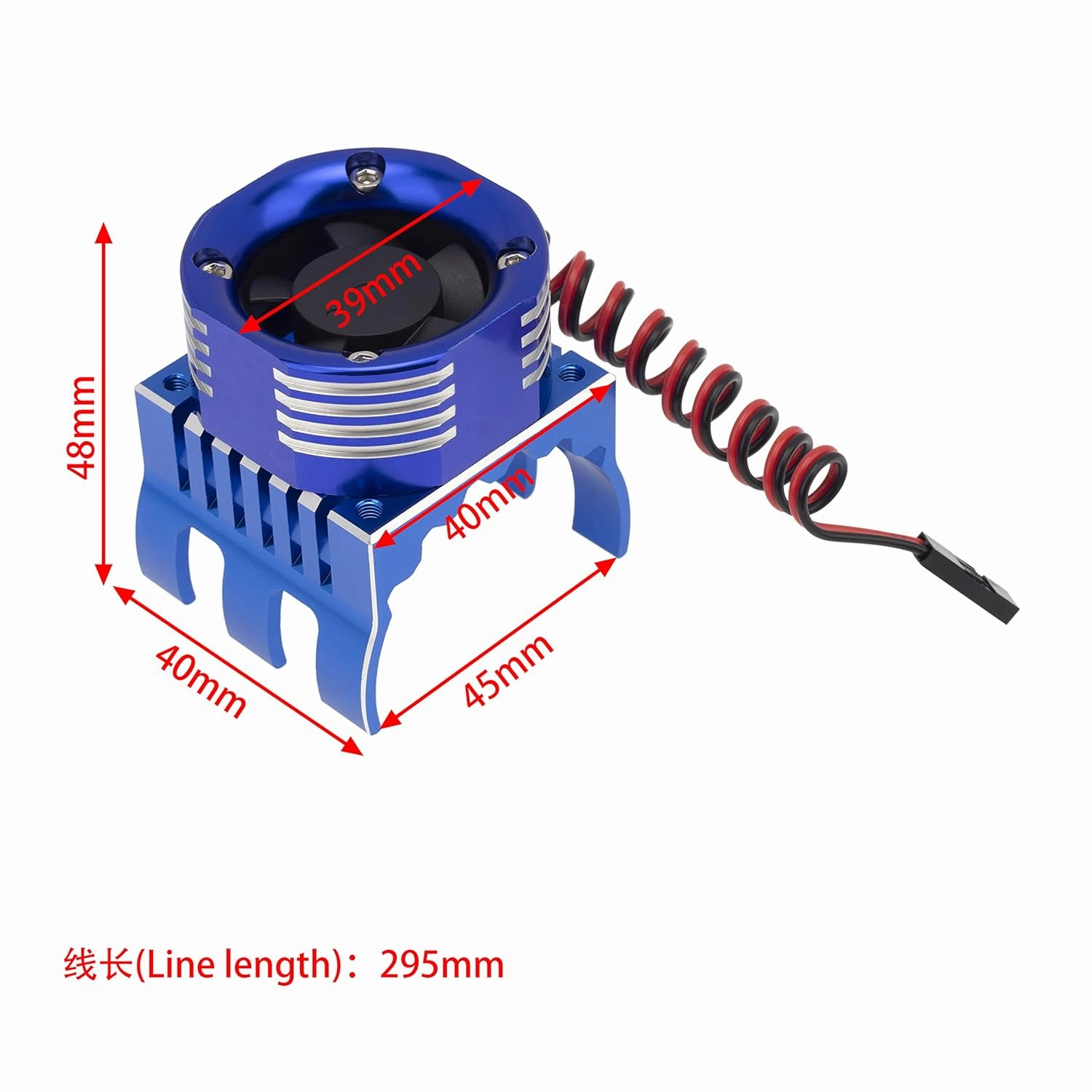DKKY 42mm RC Cooling Fan Motor Heatsink 21000 RPM for Axial SCX10 Traxxas TRX4 Slash/Rustler/Stampede/Bandit Arrma Kraton Mojave Senton 1/8 1/10 RC Crawler Car 4274 4268 Motor, Blue