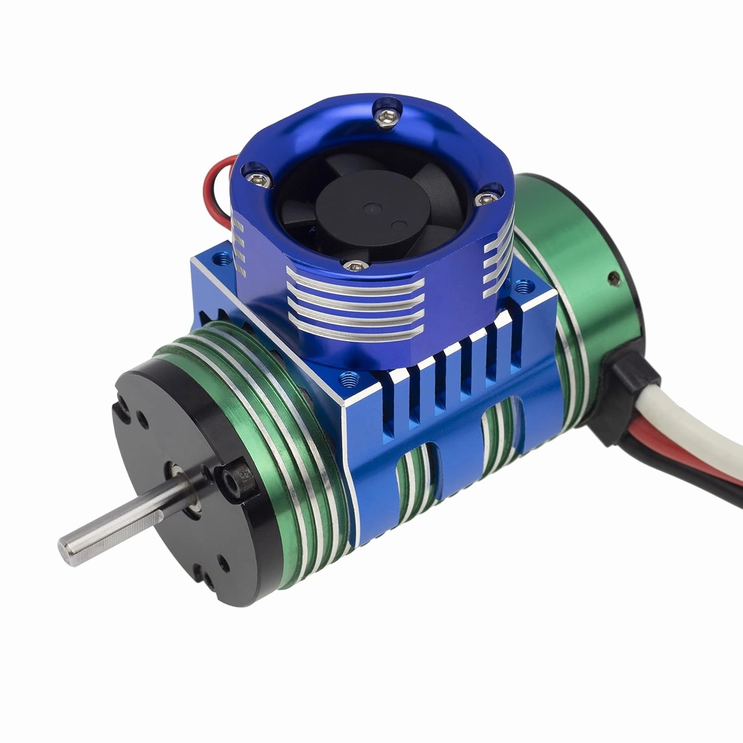 DKKY 42mm RC Cooling Fan Motor Heatsink 21000 RPM for Axial SCX10 Traxxas TRX4 Slash/Rustler/Stampede/Bandit Arrma Kraton Mojave Senton 1/8 1/10 RC Crawler Car 4274 4268 Motor, Blue