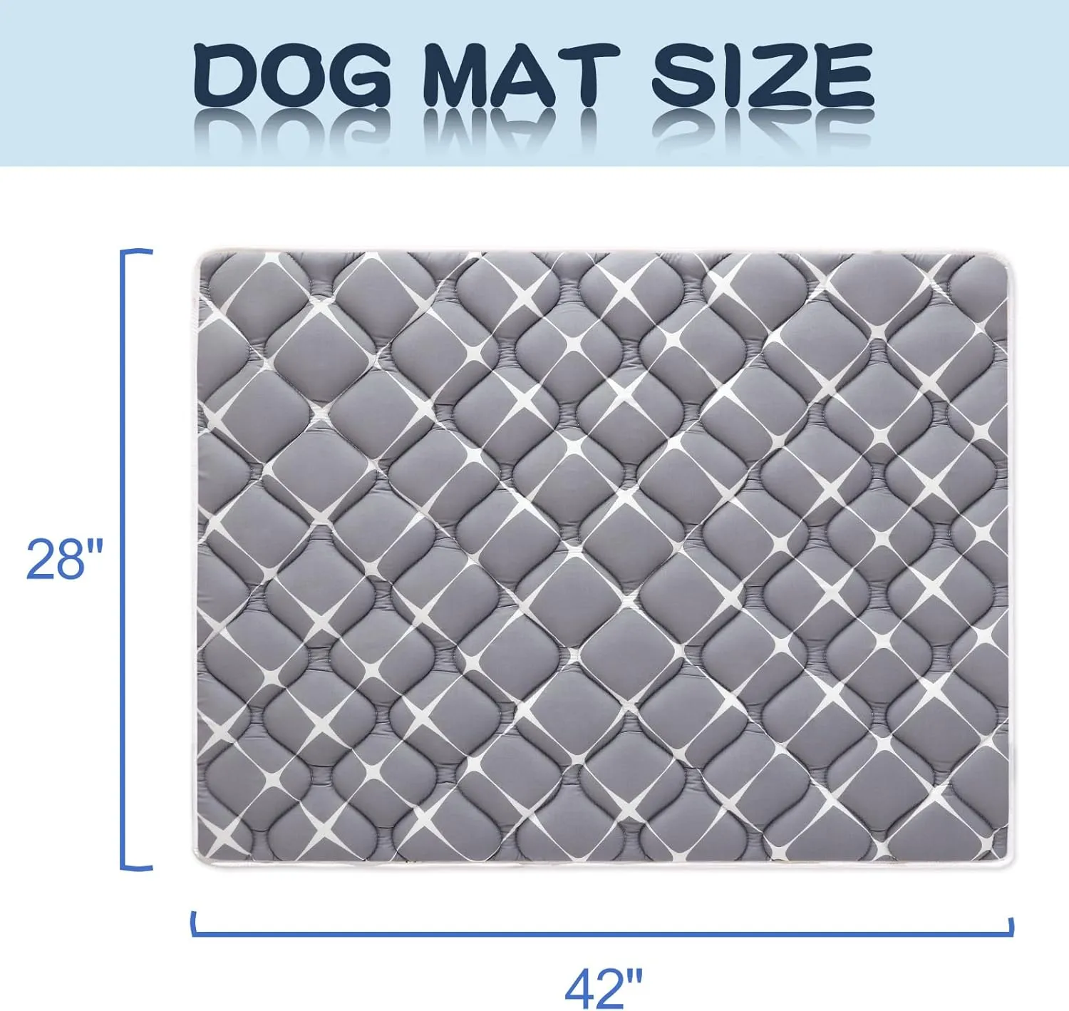 Dog Crate Mat, Ultra Soft Dog Bed Mat for Sleeping with Anti-Slip Bottom, Washable Kennel Pad for Large Medium Small Dogs Breeds with Cute Prints and Dark Colored to Hide Stains (42" X 28")