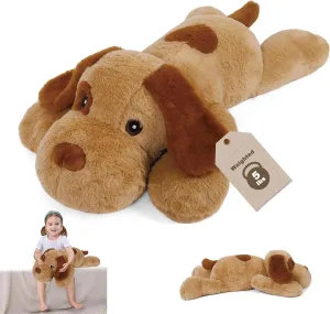 Dog Plush Weighted Stuffed Animals 5 lbs 24", Cute Brown Dog Weighted Plush Pillow Giant Stuffed Animals Gift for Kids Adults