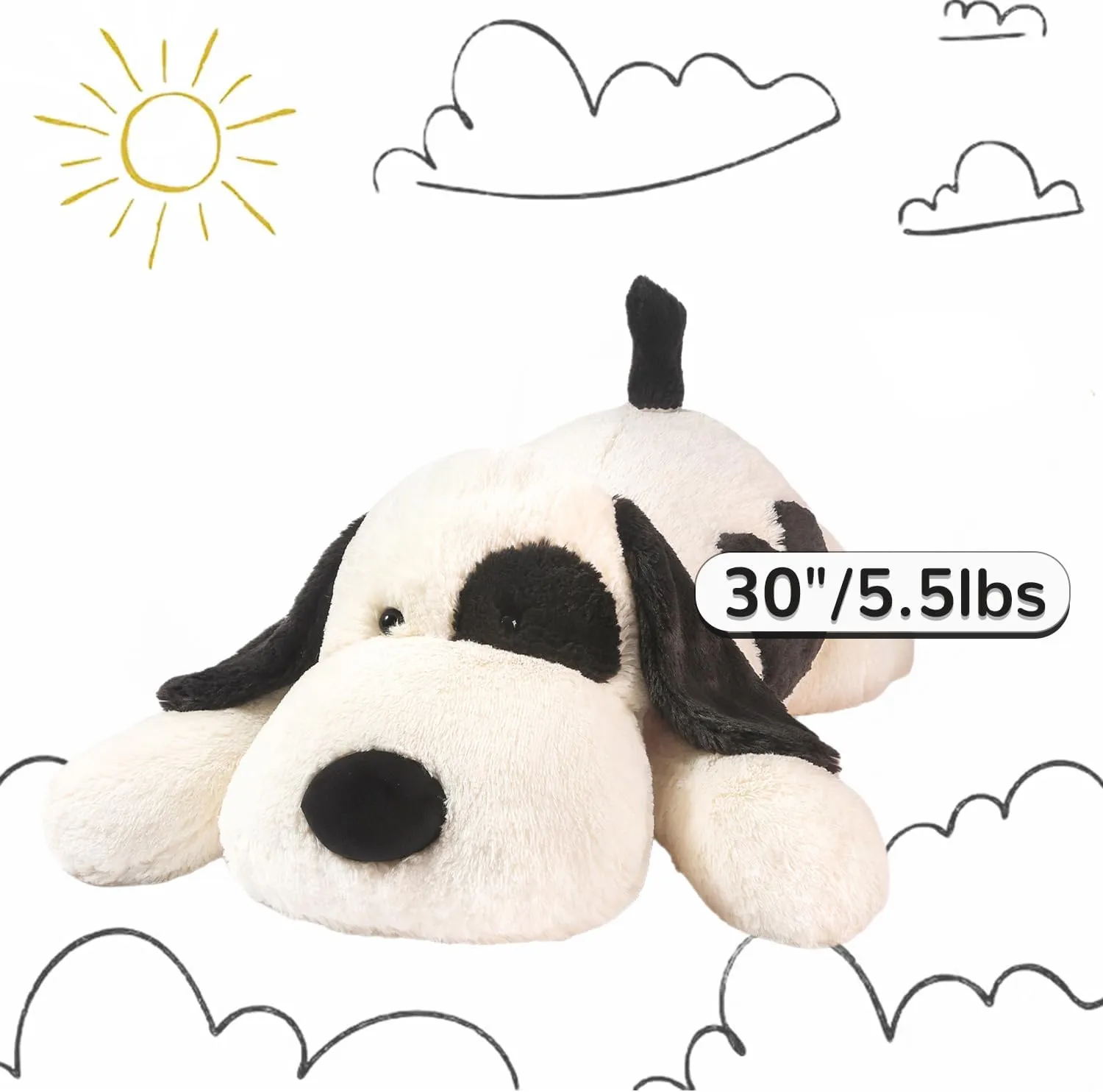 Dog Weighted Stuffed Animals,30 Inch 5.5 lbs Weighted Plush Animals,Giant Puppy Plush Pillow Toy, Gifts for Kids, Boys and Girls Adults (30" 5.5lbs)