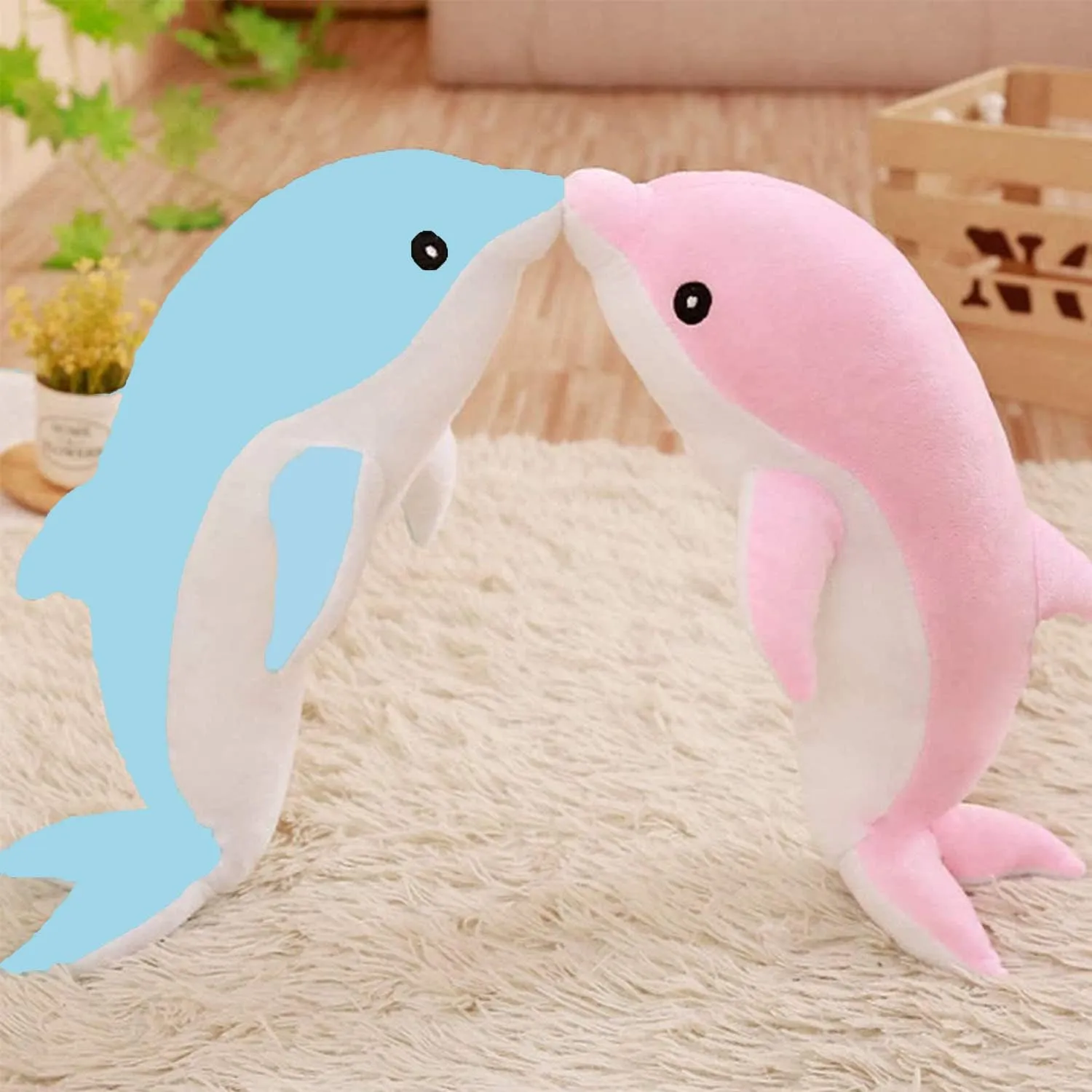 Dolphin Stuffed Animals Plush Pillow Super Soft Sea Animal Plush Toys Dolls for Boys Girls Sleeping Cushion Gift (100cm/39.37in, Grey)
