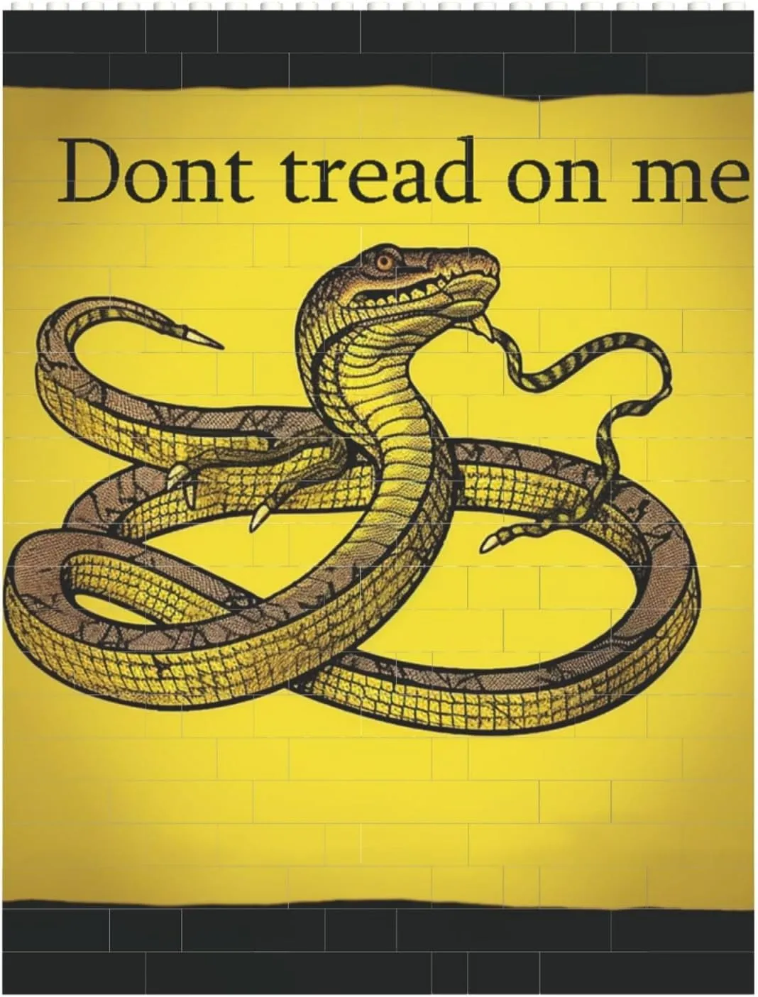 Dont Tread On Me Building Block Puzzle Personalized Building Bricks for Adults Square Shaped Block Puzzle Building Brick Block Puzzles Valentine's Day Gifts for Home Decor Brick Puzzle
