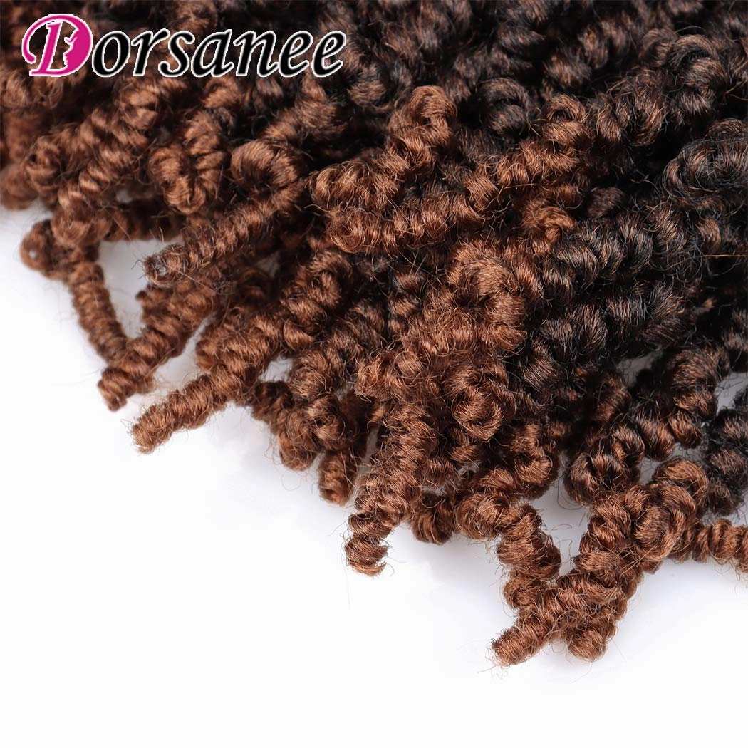 Dorsanee Pre-twisted Spring Twist Crochet Hair 10 Inch 4 Packs Short Curly Crochet Hair Pre Looped Crochet Braids Mini Passion Twists Fluffy Twist Synthetic Hair Extensions (10 Inch,T30#)