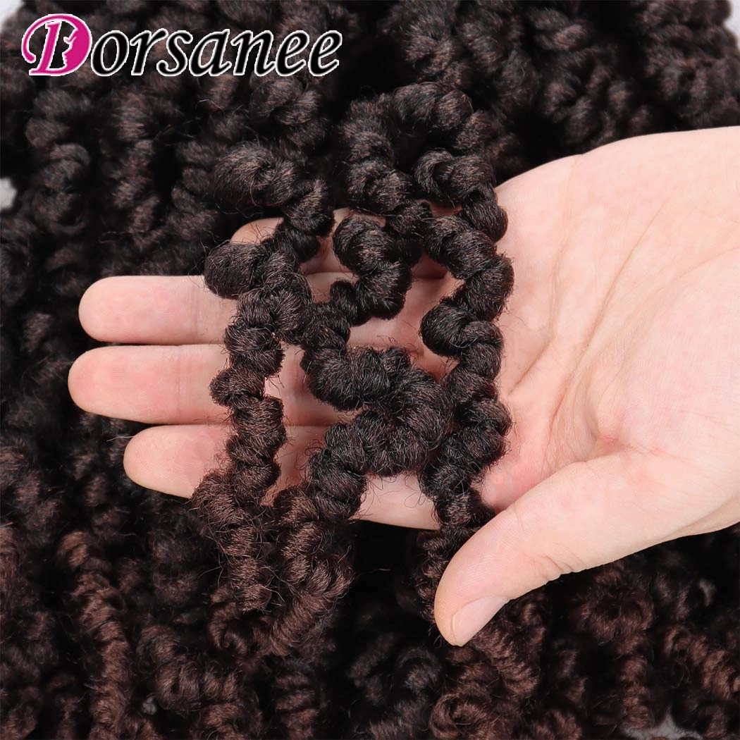 Dorsanee Pre-twisted Spring Twist Crochet Hair 10 Inch 4 Packs Short Curly Crochet Hair Pre Looped Crochet Braids Mini Passion Twists Fluffy Twist Synthetic Hair Extensions (10 Inch,T33#)
