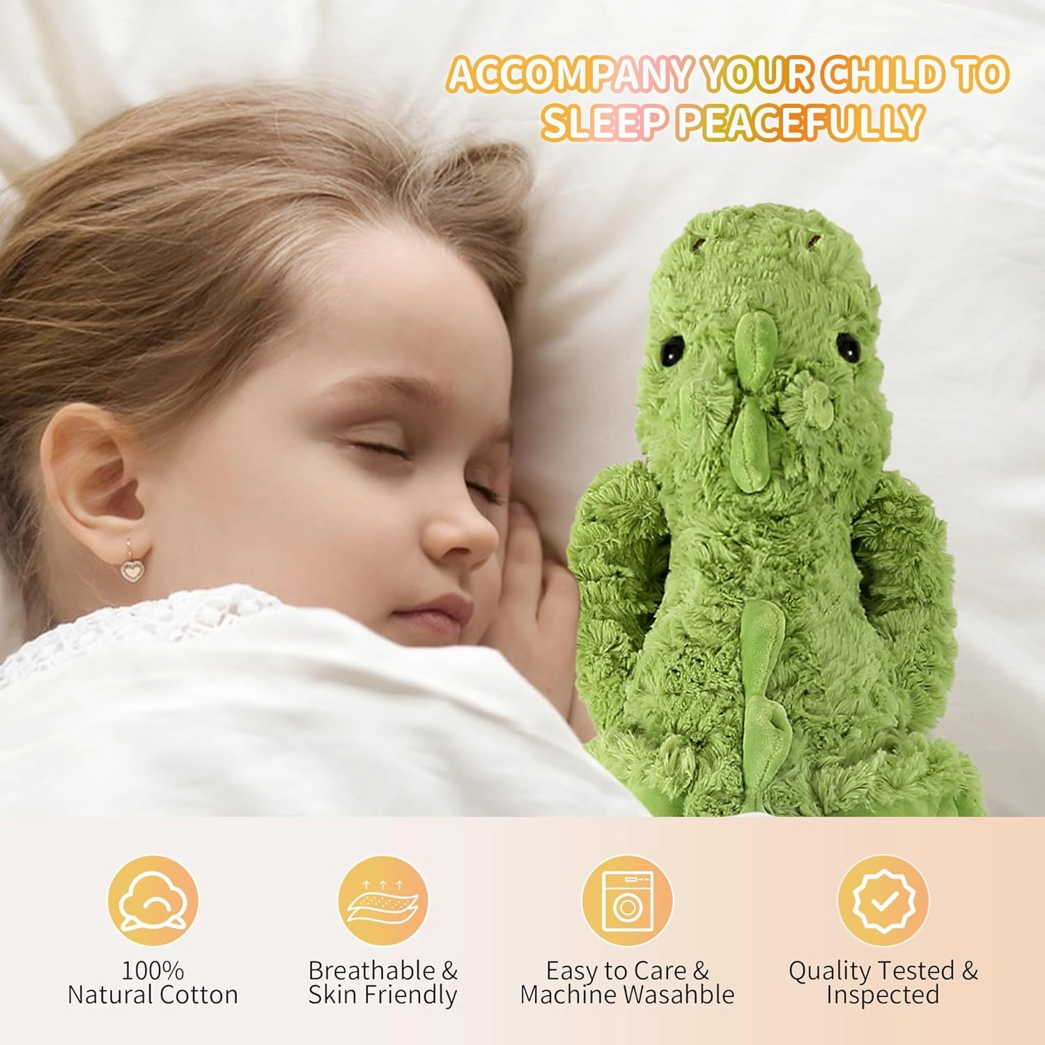 Dragon Stuffed Animal, 27 InchesPlush Dragon Toy for Kids, Cute Plushie Dragon, Green Dino