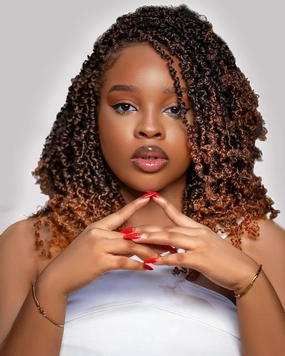 Eacia Yanky Twist Crochet Hair 10 Inch 7 Packs Ombre Brown Pretwisted Fluffy Spring Mini Twist Bohemian Passion Twist Pre Looped Crochet Braids Synthetic Hair Extensions